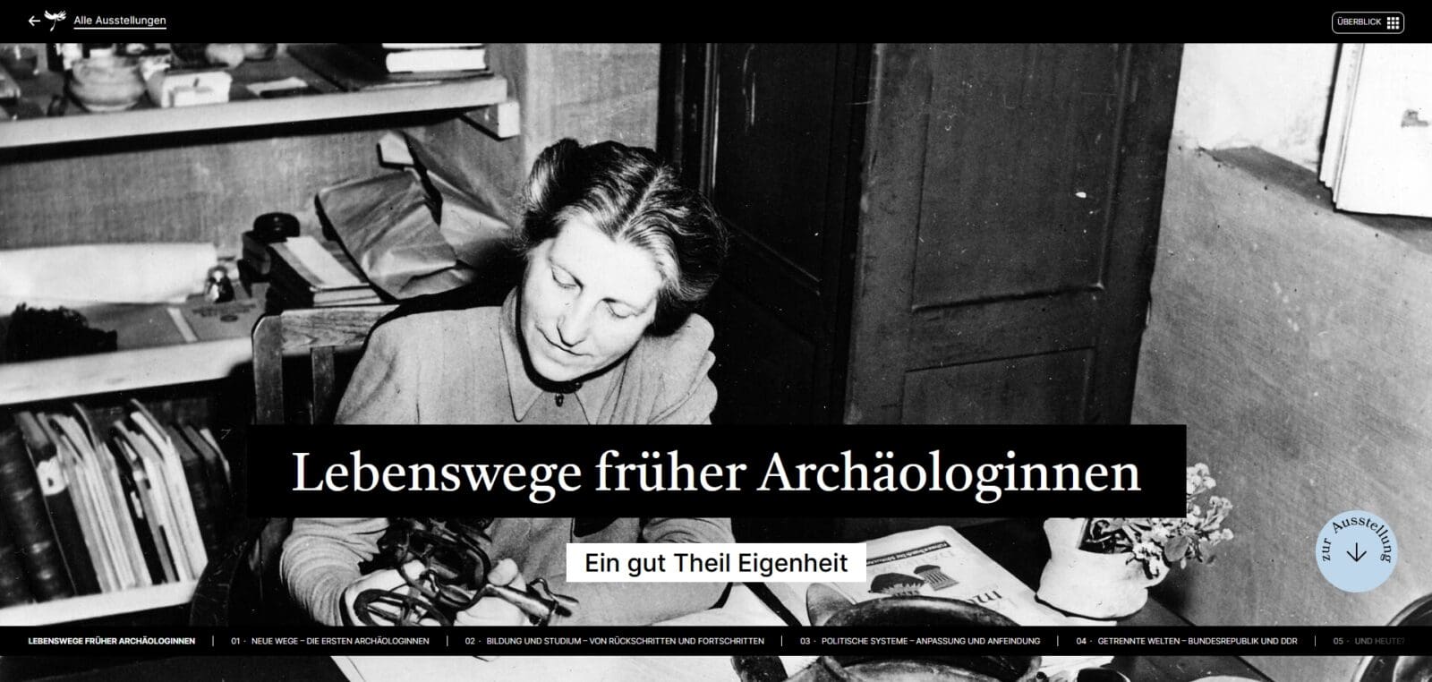 Screenshot von Titel und Titelbild der virtuellen Ausstellung in der DDB.