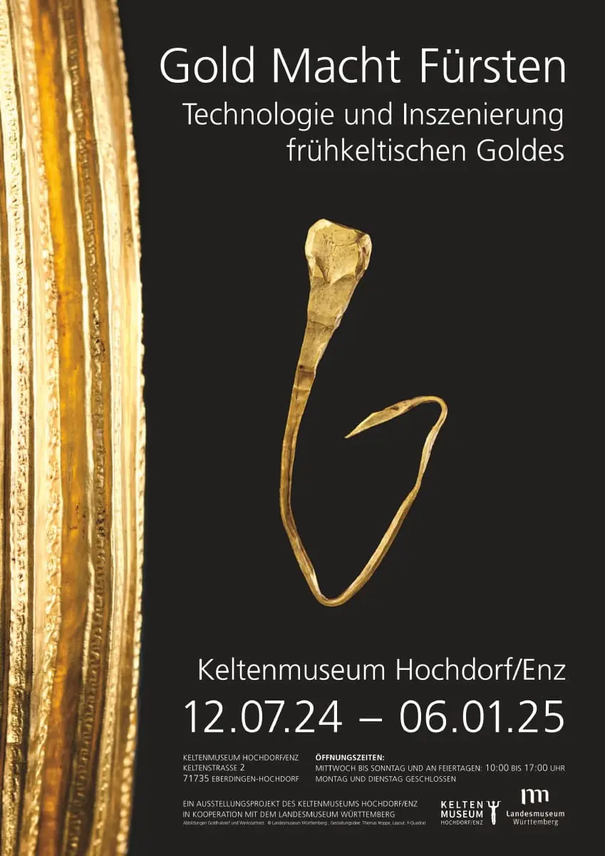 Plakat Ausstellung Gold Macht Fürsten im Keltenmuseum Hochdorf